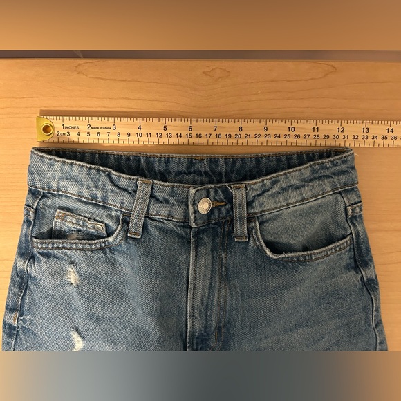 &Denim Ultra High Waist Wide Leg Coupe Jeans, Size 2 - Picture 7 of 12